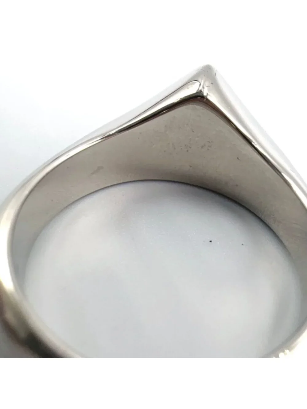 Prada Triangle Logo Pavestone Rhinestone 925 Sterling Silver Clear Ring